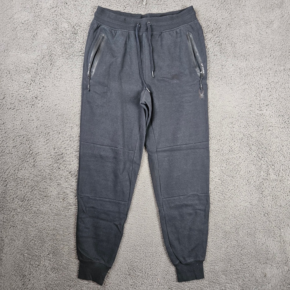 Spyder Active Mens Medium Black Jogger‎ Sweatpants Zipper Pockets ProWeb